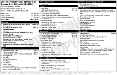 2026 Chevrolet Silverado 3500 HD High Country