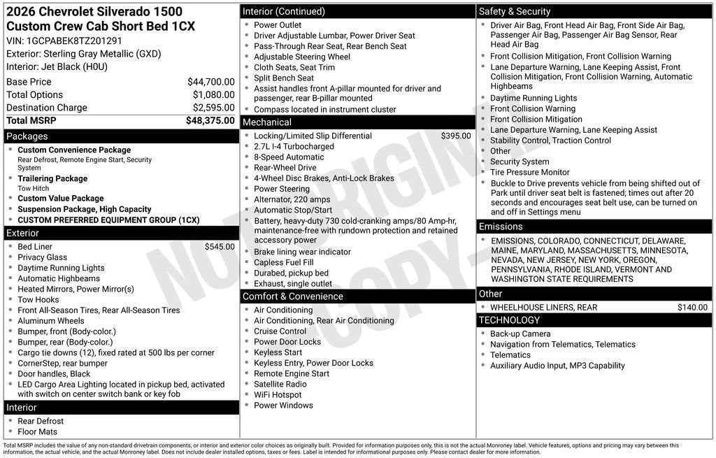 2026 Chevrolet Silverado 1500 Custom