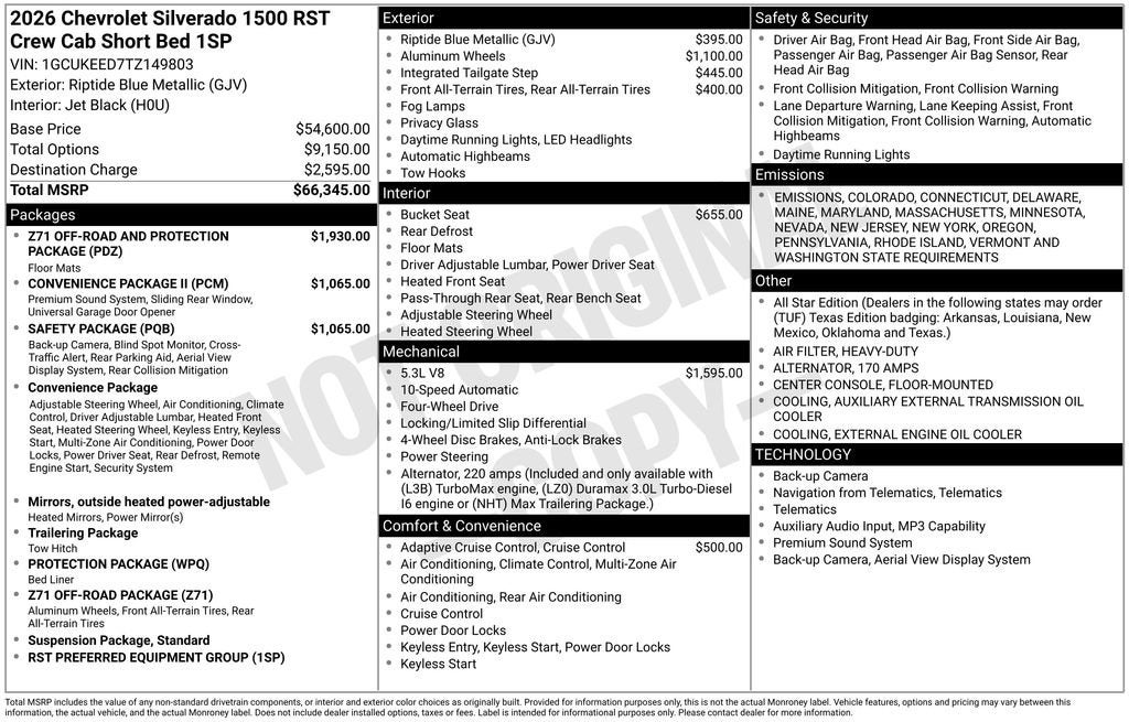 2026 Chevrolet Silverado 1500 RST