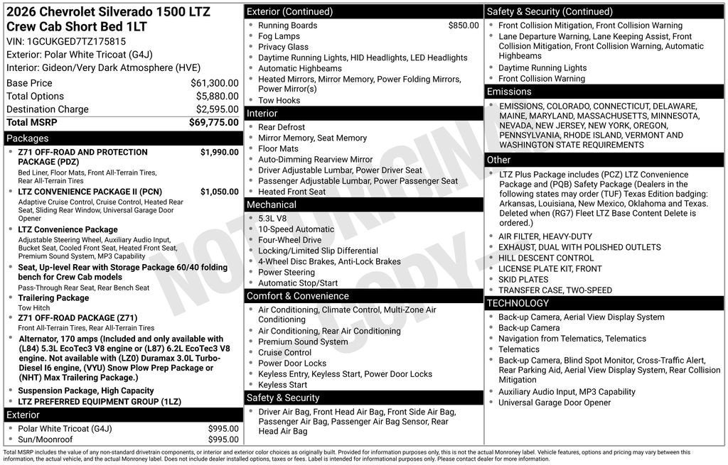 2026 Chevrolet Silverado 1500 LTZ