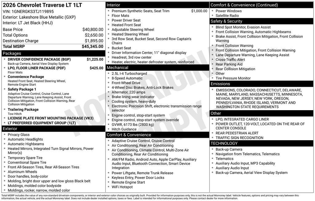 2026 Chevrolet Traverse LT