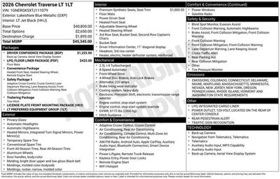2026 Chevrolet Traverse LT