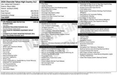 2026 Chevrolet Tahoe High Country