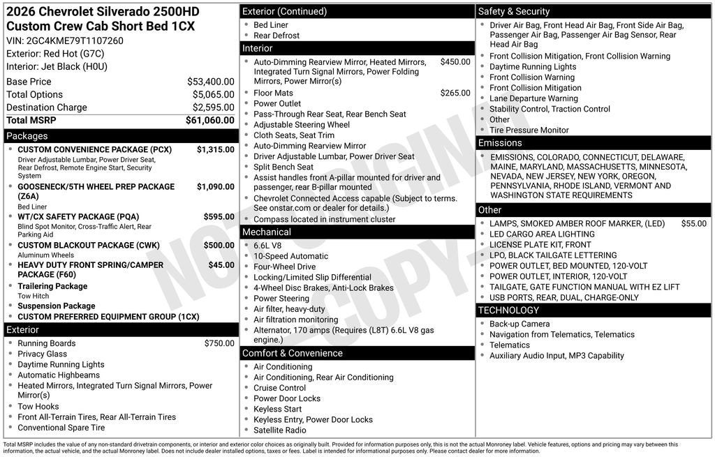 2026 Chevrolet Silverado 2500 HD Custom