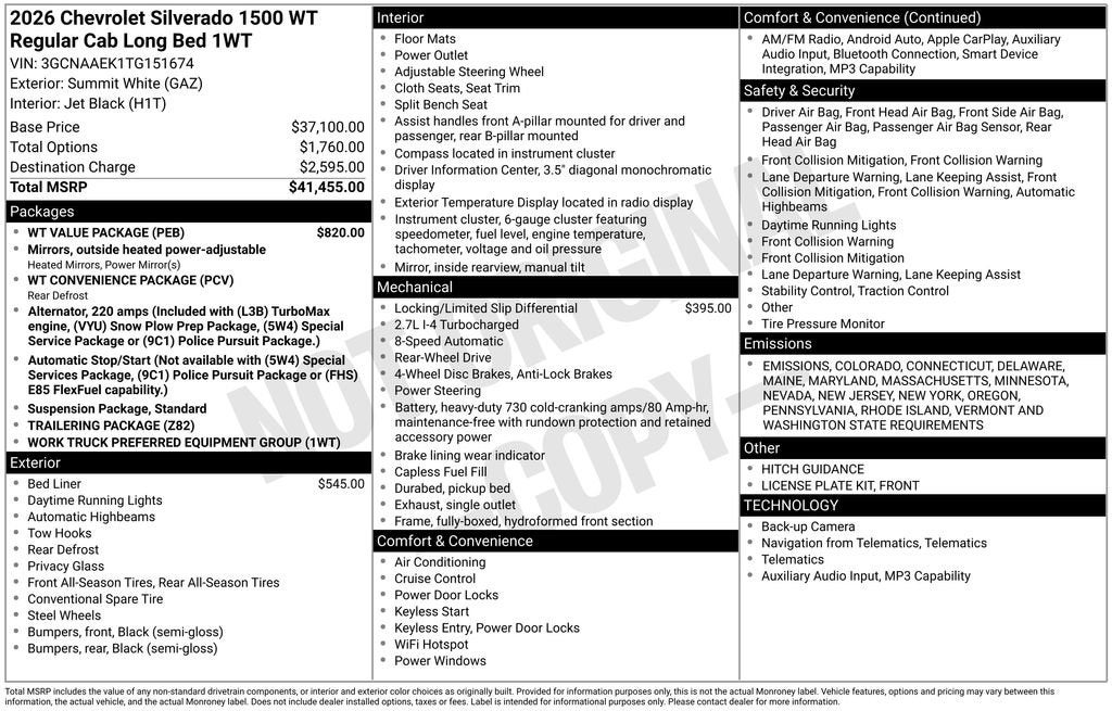 2026 Chevrolet Silverado 1500 WT