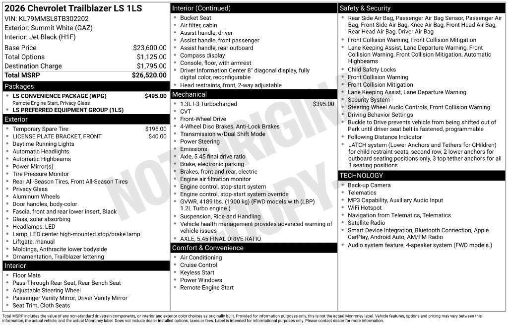 2026 Chevrolet Trailblazer LS