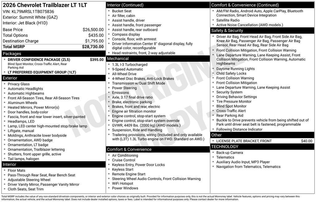 2026 Chevrolet Trailblazer LT