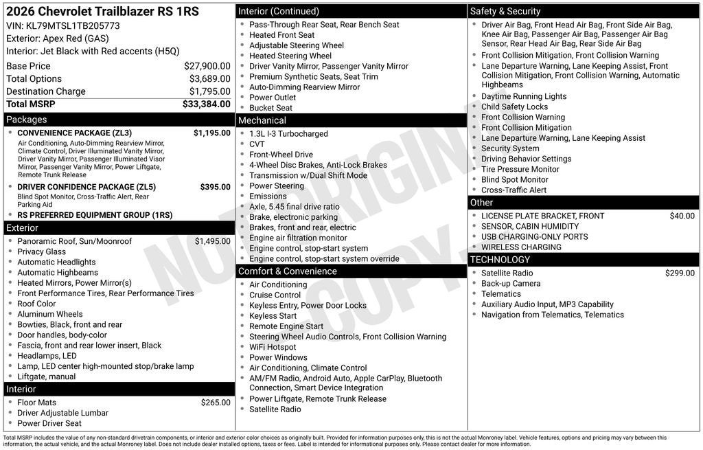 2026 Chevrolet Trailblazer RS