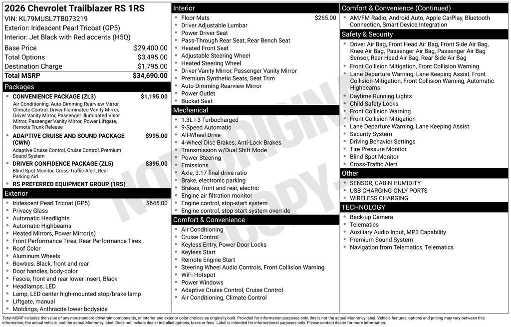 2026 Chevrolet Trailblazer RS